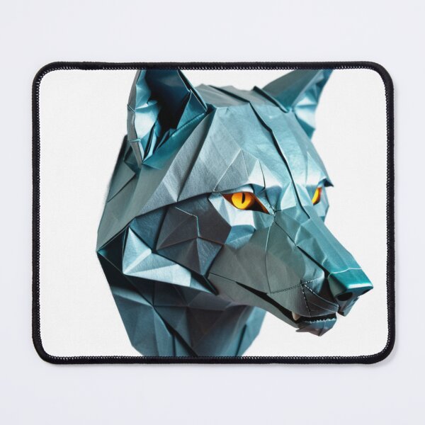 Item preview, Origami Wolf Head in Blue Paper designed and sold by RebelPaintBrush.