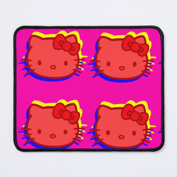 Item preview, Glitch Pink & Yellow Kitty - red stain designed and sold by Fuzzdandy Designs.