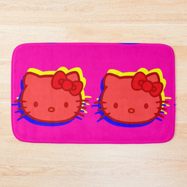 Item preview, Glitch Pink & Yellow Kitty - red stain designed and sold by Fuzzdandy Designs.