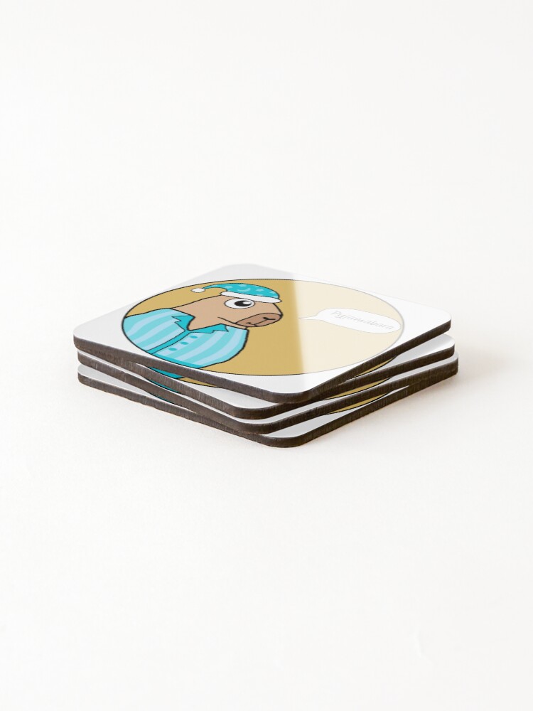 Thumbnail 4 of 5, Coasters (Set of 4), Pyjamabara Capybara! designed and sold by ProfanityFarm.