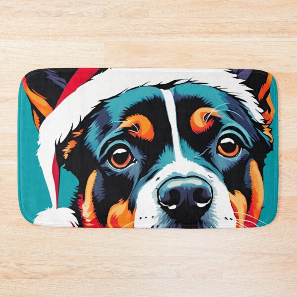 Item preview, Festive Pup with Santa Hat Cheer designed and sold by GrizzlyCollective.