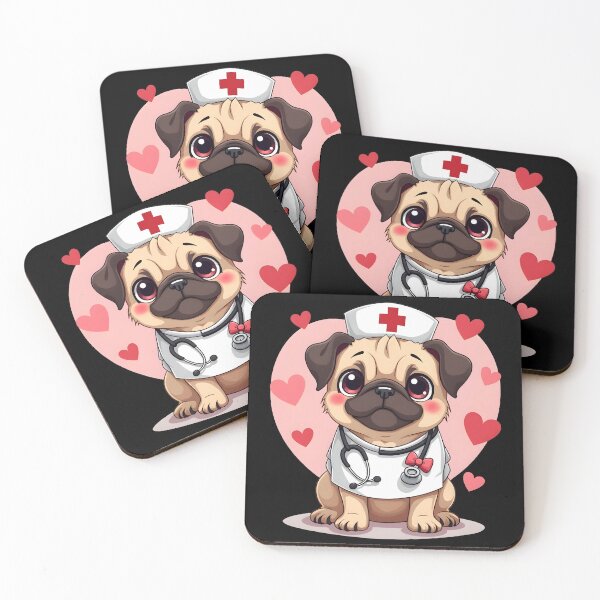 Item preview, Hospital Puppy Dog Healthcare Cute Kawaii Pug Nurse designed and sold by Leonardo Palumbo.