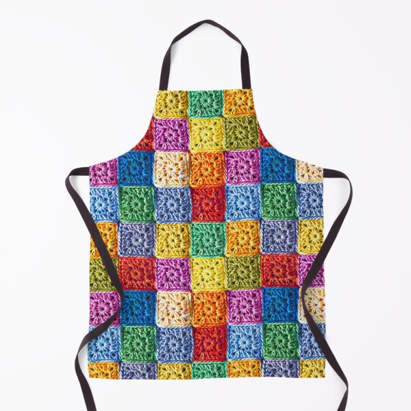 Item preview, Bright Color Block Rainbow Faux Crochet Granny Square Pattern designed and sold by darkskydelights.
