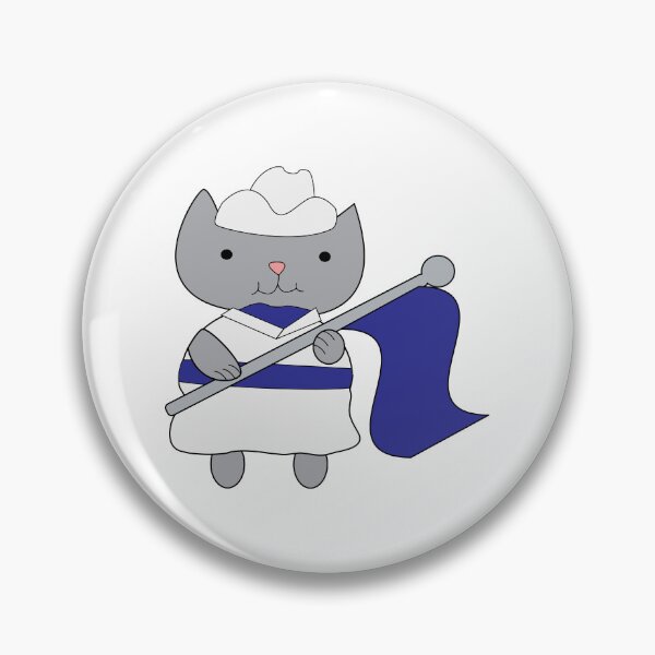 Item preview, Color Guard Cat Blue White designed and sold by ValeriesGallery.