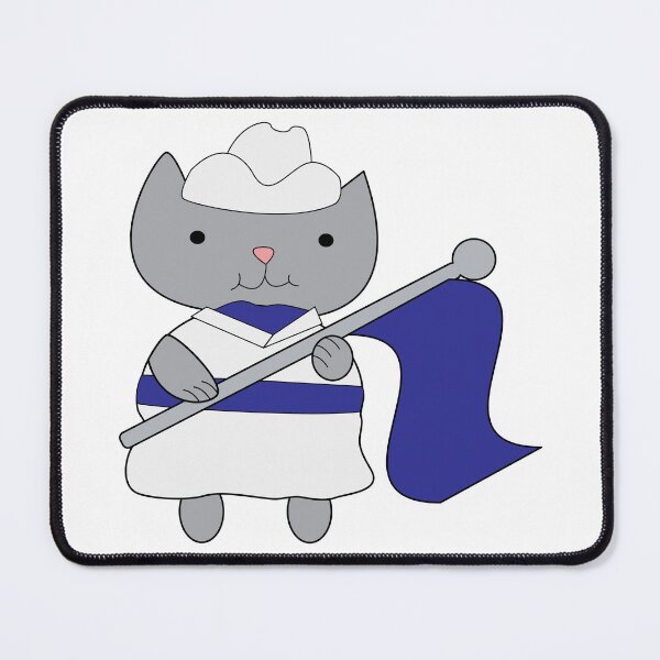 Item preview, Color Guard Cat Blue White designed and sold by ValeriesGallery.