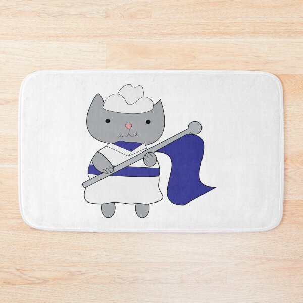 Item preview, Color Guard Cat Blue White designed and sold by ValeriesGallery.