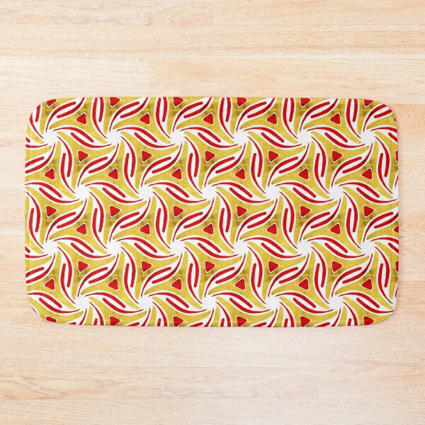 Item preview, Hand drawn repeating pattern in red and gold.Metallic effect.  designed and sold by Shoot-The-Moon.