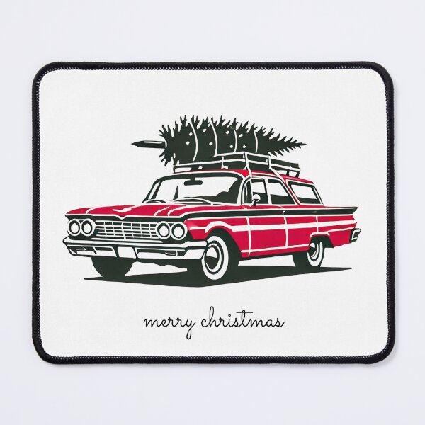 Item preview, Vintage Car with Christmas Tree on Top designed and sold by Blink Art Studio.