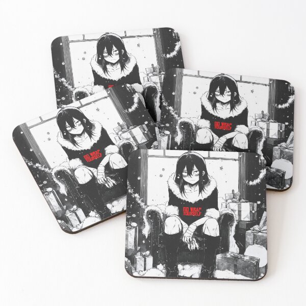 Item preview, go wrap yourself – black and white christmas horror manga anime girl designed and sold by ForsakenFrames.