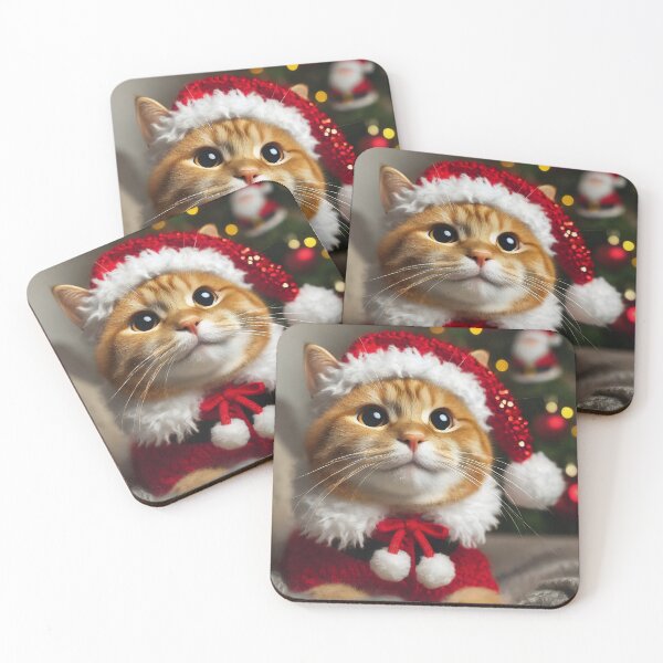 Item preview, Orange cat dressed as Santa Claus at Christmas designed and sold by GatoTienda.