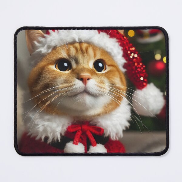 Item preview, Orange cat dressed as Santa Claus at Christmas designed and sold by GatoTienda.