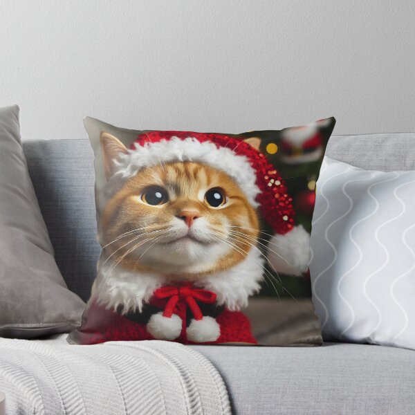 Item preview, Orange cat dressed as Santa Claus at Christmas designed and sold by GatoTienda.