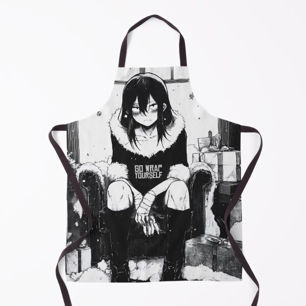 Item preview, go wrap yourself 2 – black and white christmas horror manga anime girl designed and sold by ForsakenFrames.