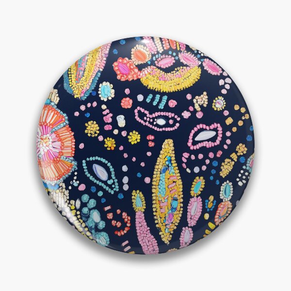 Item preview, Preppy Pink and Navy Sequin Embroidered Pattern designed and sold by Creative Brat Design Studio.