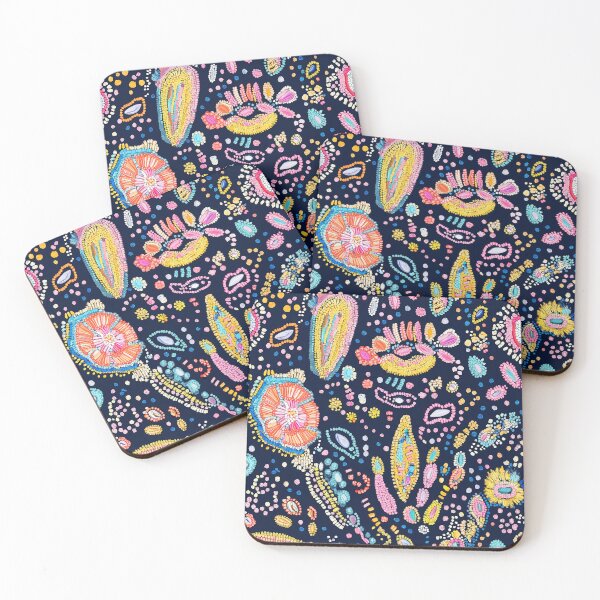 Item preview, Preppy Pink and Navy Sequin Embroidered Pattern designed and sold by Creative Brat Design Studio.