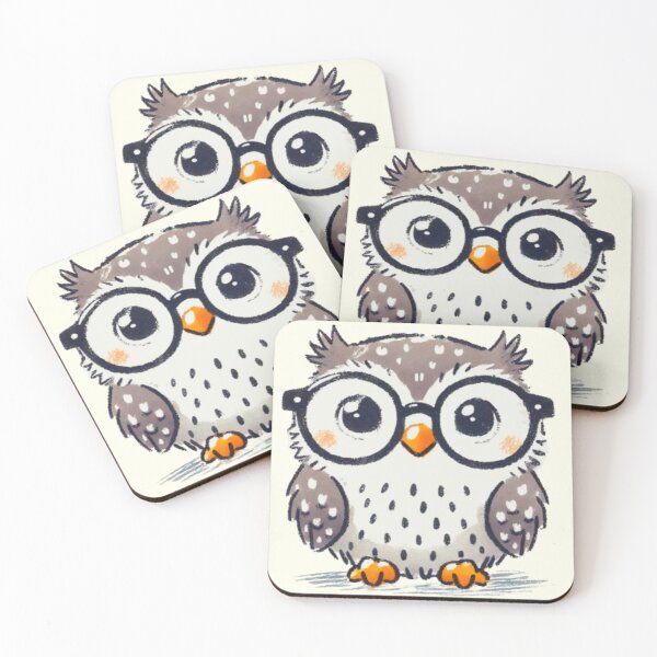Item preview, Baby owl wearing glasses designed and sold by DaintyDooodles.