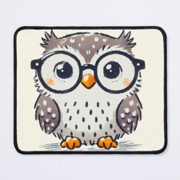 Item preview, Baby owl wearing glasses designed and sold by DaintyDooodles.