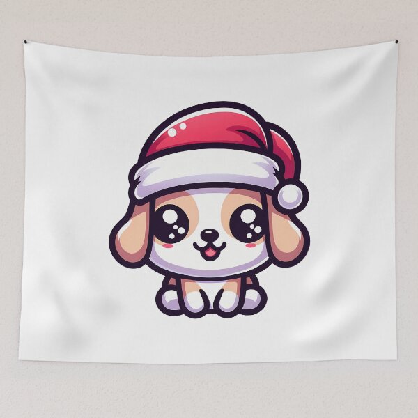 Item preview, KAWAII SANTA DOG designed and sold by KONFRANstyle.