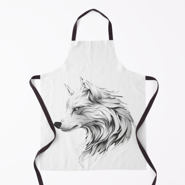 Item preview, A white artistic illustration of a wolf's face in profile designed and sold by JOTAMIKE.