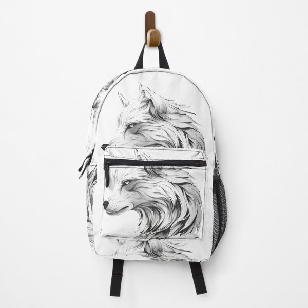 Item preview, A white artistic illustration of a wolf's face in profile designed and sold by JOTAMIKE.