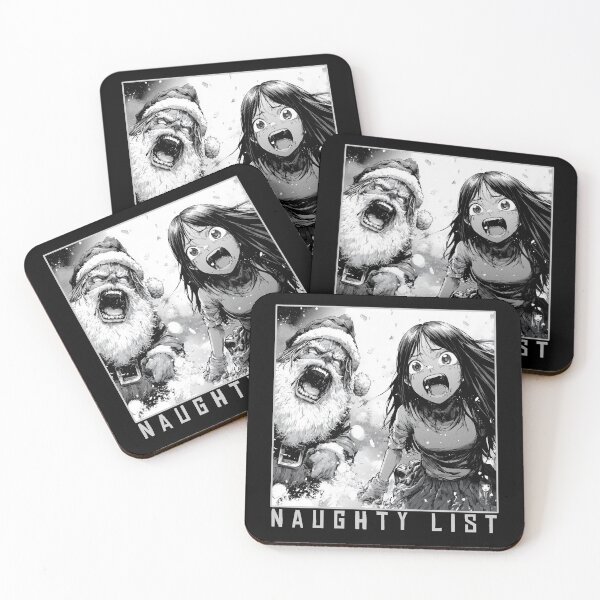 Item preview, naughty list – black and white christmas horror manga anime girl designed and sold by ForsakenFrames.