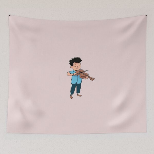 Item preview, Little Boy Playing the Violin - Musical Art Illustration designed and sold by nada-art.