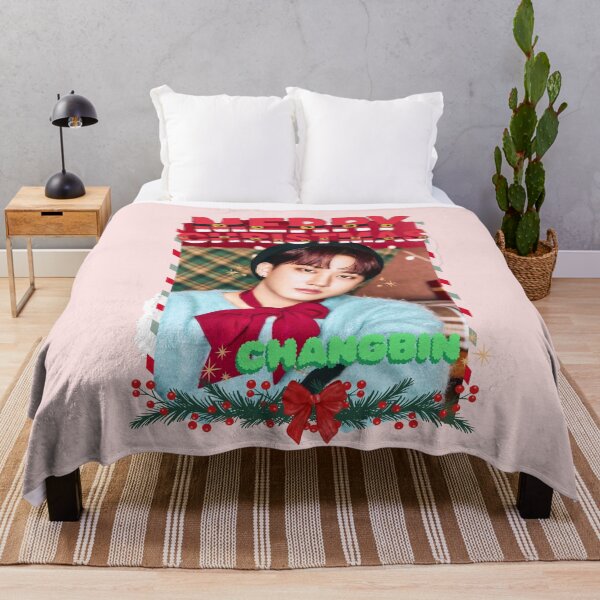 Item preview, Stray Kids Changbin Christmas Collage: Festive Kpop Cheer designed and sold by AJUNICE STUDIO.