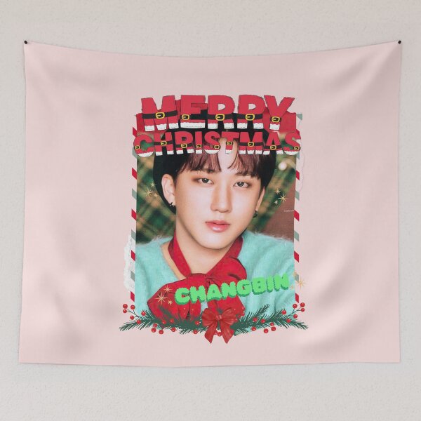 Item preview, Stray Kids Chang Bin Christmas Collage: Festive Kpop Cheer designed and sold by AJUNICE STUDIO.