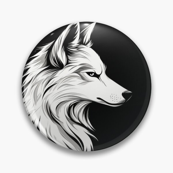 Item preview, A white artistic illustration of a wolf's face in profile designed and sold by JOTAMIKE.