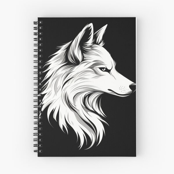 Item preview, A white artistic illustration of a wolf's face in profile designed and sold by JOTAMIKE.