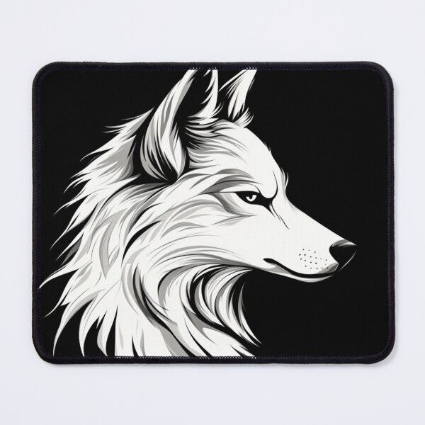 Item preview, A white artistic illustration of a wolf's face in profile designed and sold by JOTAMIKE.