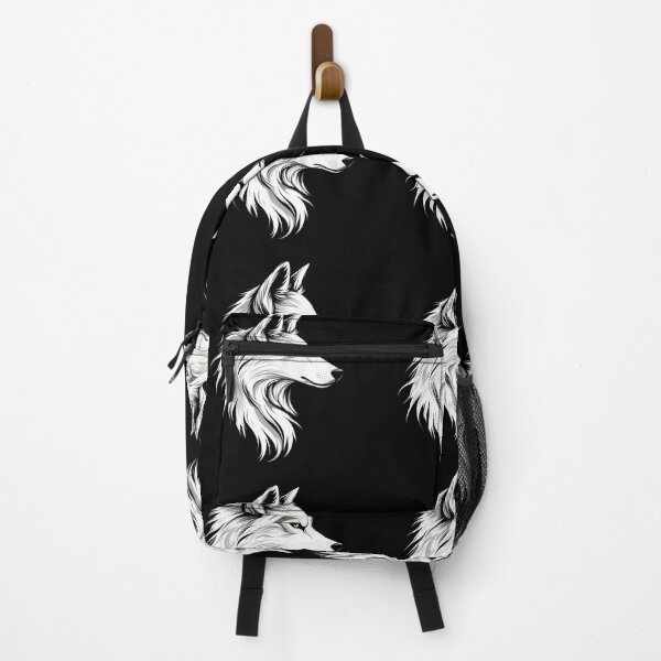 Item preview, A white artistic illustration of a wolf's face in profile designed and sold by JOTAMIKE.