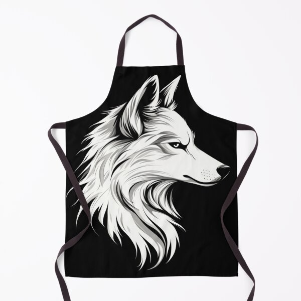 Item preview, A white artistic illustration of a wolf's face in profile designed and sold by JOTAMIKE.