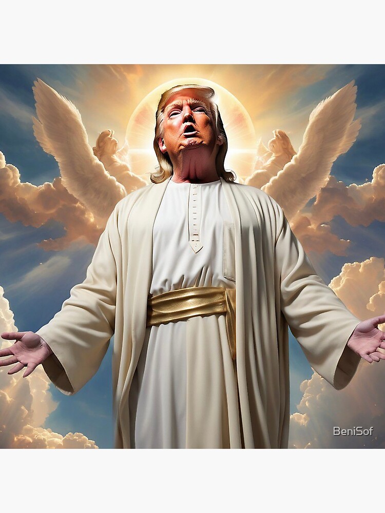 Thumbnail 4 of 4, Pillow, Trump Jesus designed and sold by BeniSof.