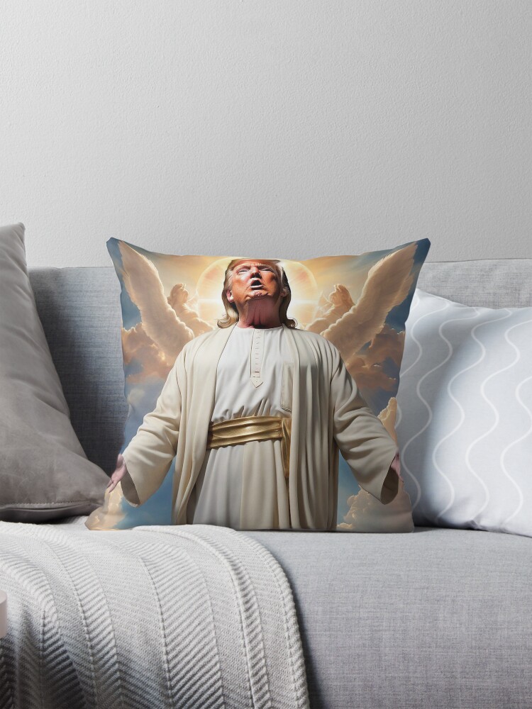 Thumbnail 1 of 4, Pillow, Trump Jesus designed and sold by BeniSof.