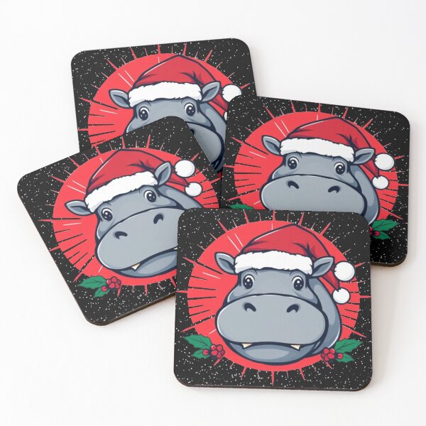 Item preview, Hippo Christmas with Santa hat designed and sold by Klaudesign.