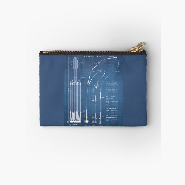 Item preview, Falcon Heavy Spacecraft Rocket Blueprint in High Resolution (light blue) designed and sold by RyansWorkshop.