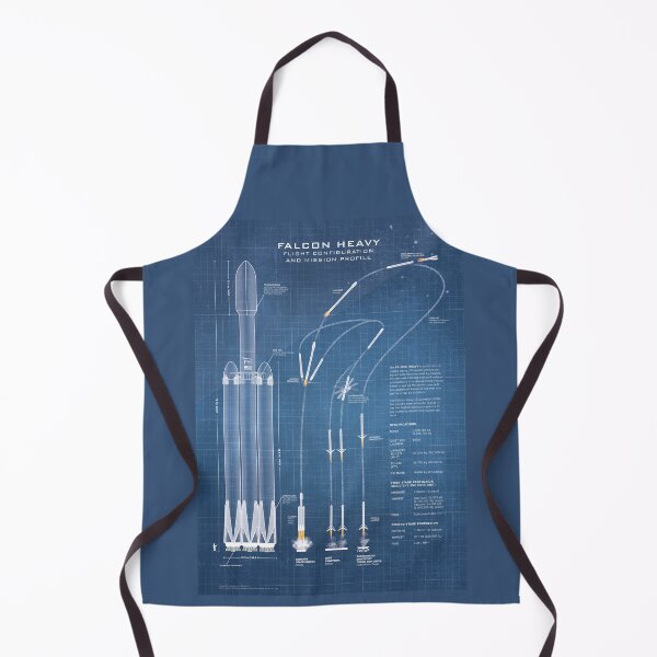 Item preview, Falcon Heavy Spacecraft Rocket Blueprint in High Resolution (light blue) designed and sold by RyansWorkshop.