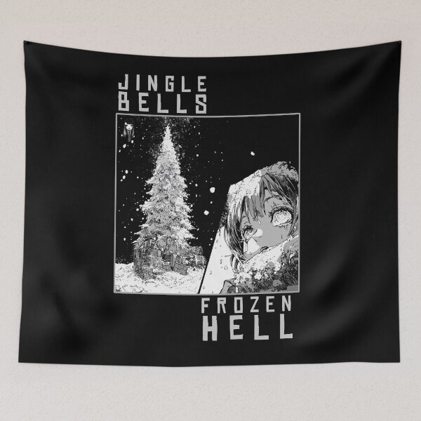 Item preview, Jingle Bells and Frozen Hell – black and white christmas horror manga anime girl designed and sold by ForsakenFrames.