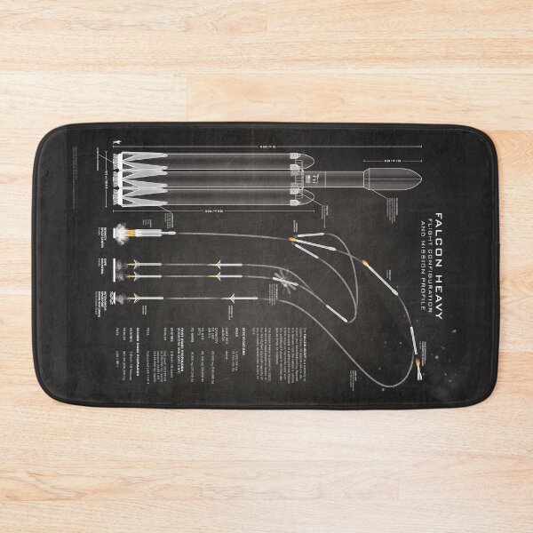 Item preview, Falcon Heavy Spacecraft Rocket Blueprint in High Resolution (chalkboard black) designed and sold by RyansWorkshop.