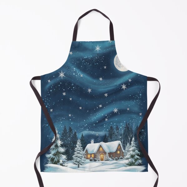 Item preview, Enchanting Winter Night Cabin Under Moonlit Sky designed and sold by DesigntshirtWB.