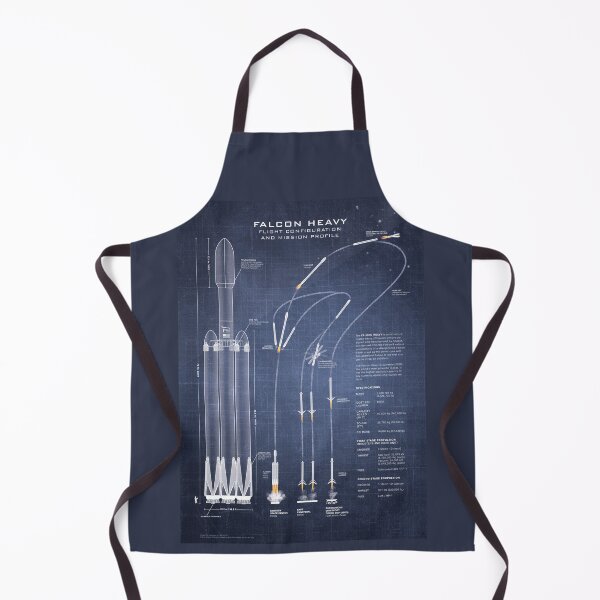 Item preview, Falcon Heavy Spacecraft Rocket Blueprint in High Resolution (dark blue) designed and sold by RyansWorkshop.