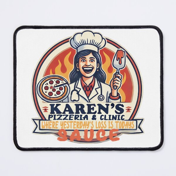 Item preview, Karen's Pizzeria and Clinic, Where Yesterdays Loss is Todays Sauce (Transparent) designed and sold by nikkolaus.