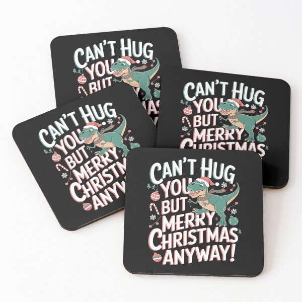 Item preview, Can’t Hug You, But Merry Christmas Anyway! Dinosaur Christmas Pun designed and sold by DomTeesHaven.