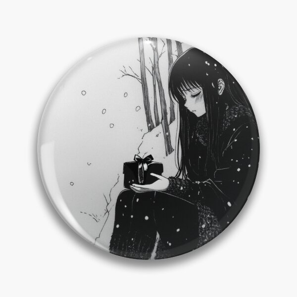 Item preview, Wrapped in Despair – black and white melancholic christmas winter manga anime girl designed and sold by ForsakenFrames.