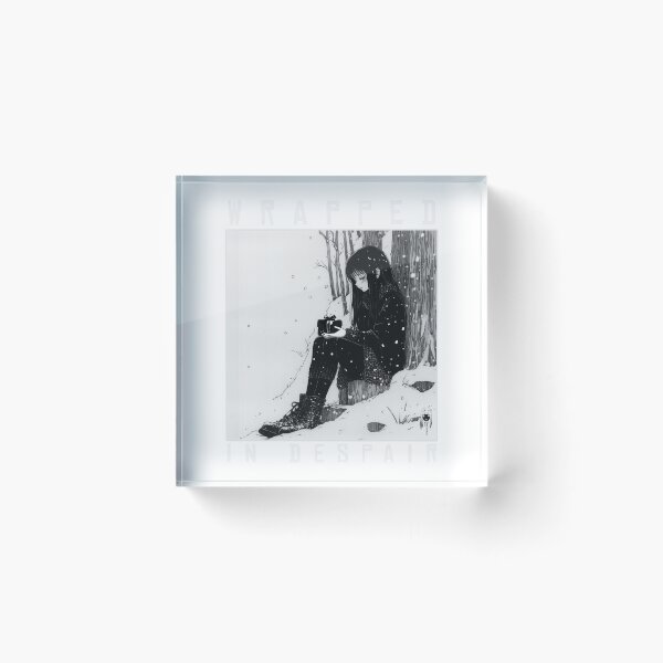 Item preview, Wrapped in Despair – black and white melancholic christmas winter manga anime girl designed and sold by ForsakenFrames.
