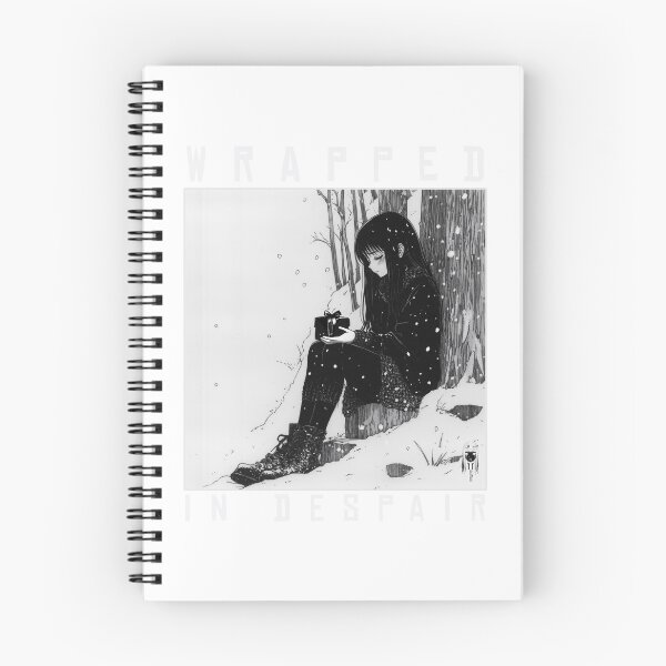 Item preview, Wrapped in Despair – black and white melancholic christmas winter manga anime girl designed and sold by ForsakenFrames.