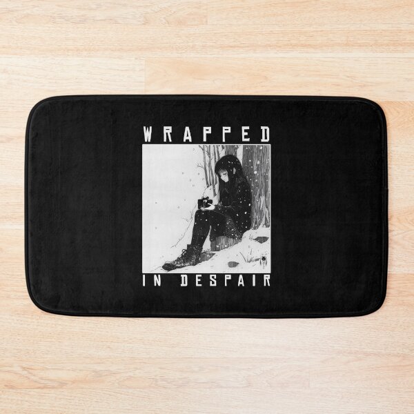 Item preview, Wrapped in Despair – black and white melancholic christmas winter manga anime girl designed and sold by ForsakenFrames.