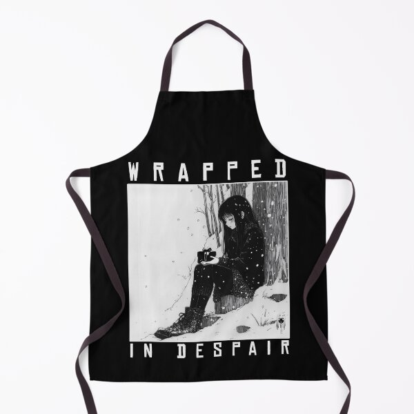 Item preview, Wrapped in Despair – black and white melancholic christmas winter manga anime girl designed and sold by ForsakenFrames.