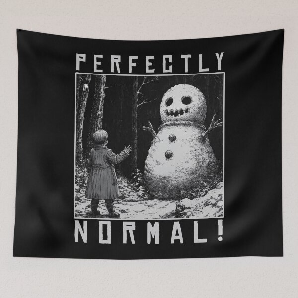 Item preview, Perfectly Normal Snowman – black and white christmas horror manga anime girl designed and sold by ForsakenFrames.